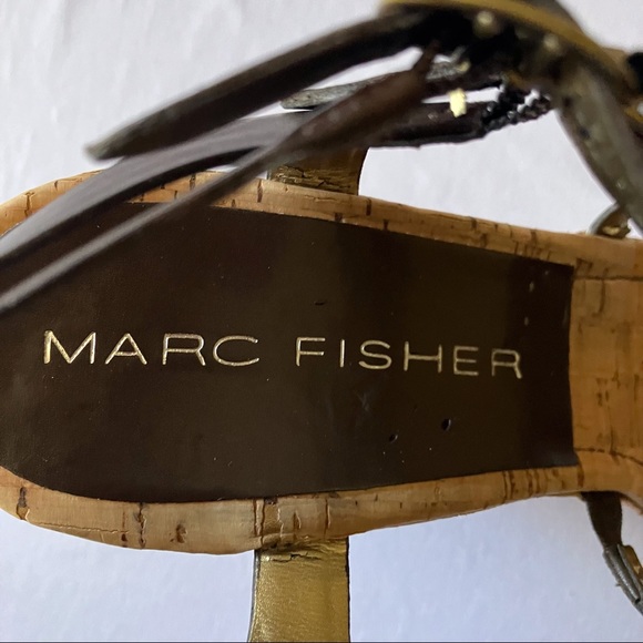 Marc Fisher Brown wedge gladiator style heels. Size 9 - Picture 3 of 14